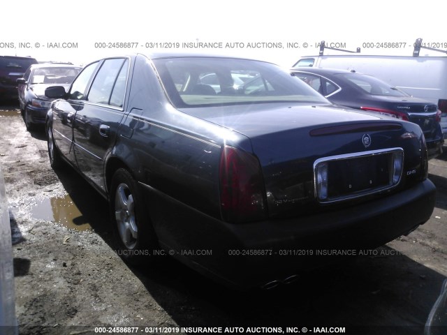 1G6KE57Y7YU344600 - 2000 CADILLAC DEVILLE DHS BLUE photo 3