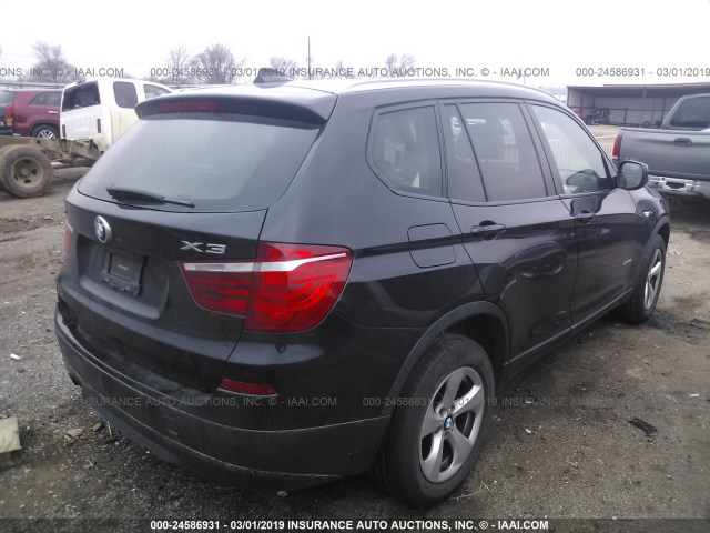 5UXWX5C59BL705177 - 2011 BMW X3 XDRIVE28I BLACK photo 4