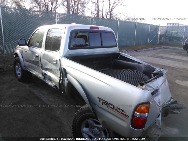5TEHN72N84Z428152 - 2004 TOYOTA TACOMA DOUBLE CAB 银色 照片 3