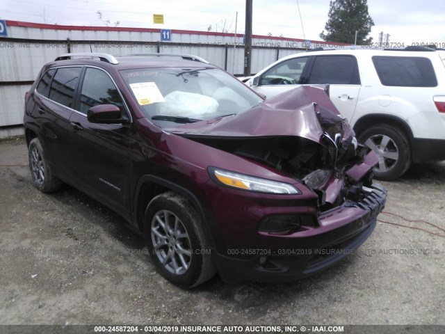 1C4PJLLB9JD621872 - 2018 JEEP CHEROKEE LATITUDE PLUS BURGUNDY photo 1