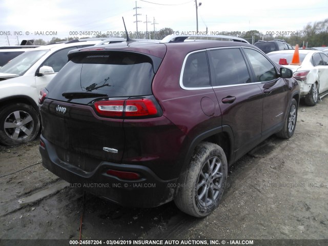 1C4PJLLB9JD621872 - 2018 JEEP CHEROKEE LATITUDE PLUS BURGUNDY photo 4