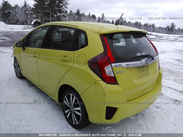 3HGGK5H89FM719853 - 2015 HONDA FIT EX/EXL YELLOW photo 3