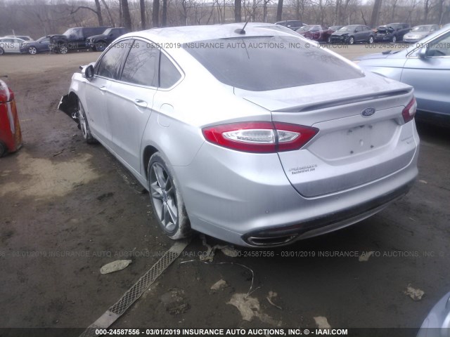 3FA6P0K90DR252215 - 2013 FORD FUSION TITANIUM SILVER photo 3