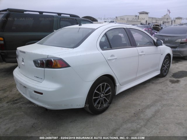 JA32U2FU1HU005066 - 2017 MITSUBISHI LANCER ES WHITE photo 4