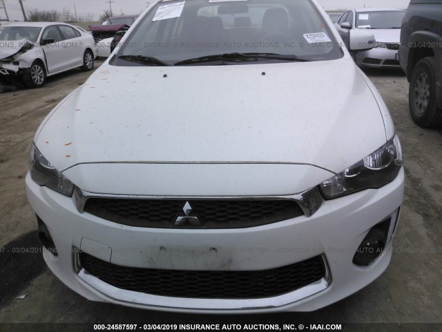 JA32U2FU1HU005066 - 2017 MITSUBISHI LANCER ES WHITE photo 6