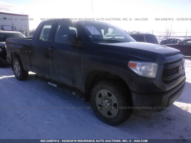 5TFUM5F1XFX059186 - 2015 TOYOTA TUNDRA DOUBLE CAB SR/SR5 BLACK photo 1