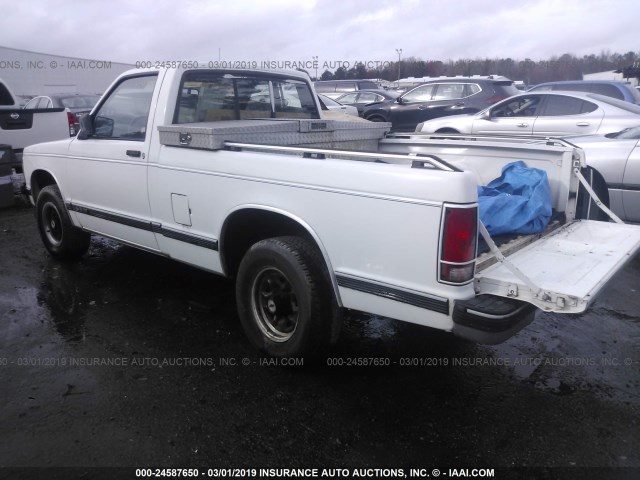 1GCCS14Z0M8127974 - 1991 CHEVROLET S TRUCK S10 WHITE photo 3