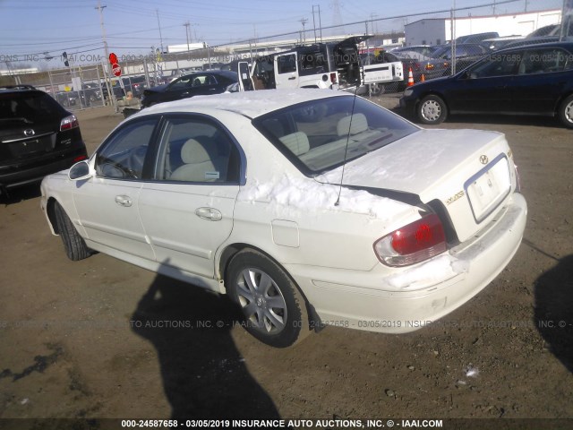 KMHWF25H25A205416 - 2005 HYUNDAI SONATA GL WHITE photo 3