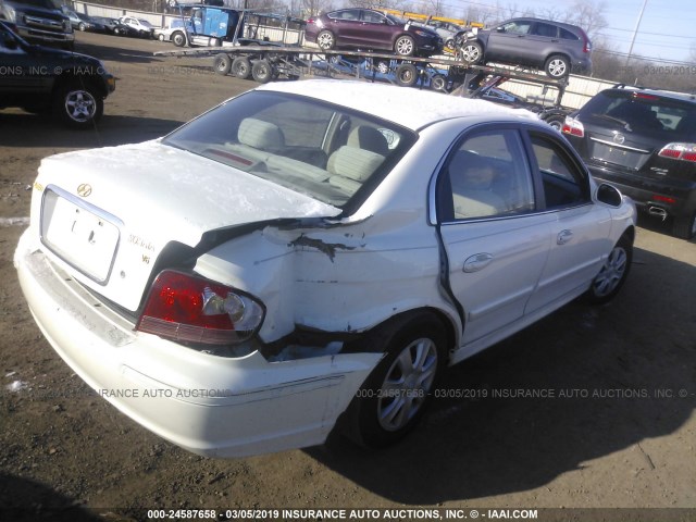 KMHWF25H25A205416 - 2005 HYUNDAI SONATA GL WHITE photo 4