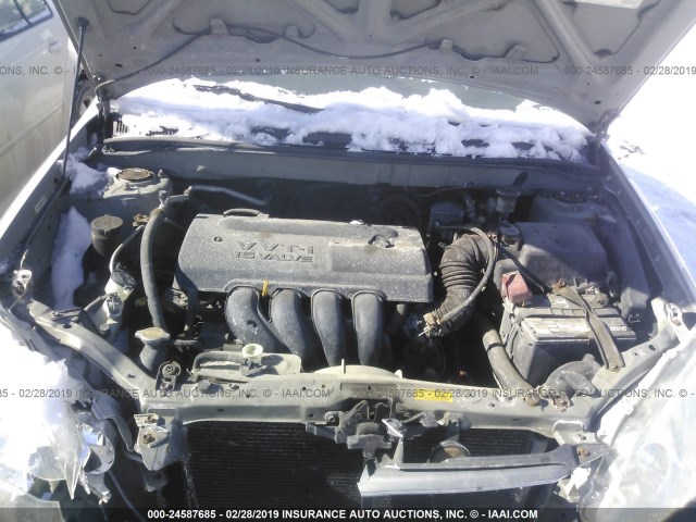 2T1BR32E24C281884 - 2004 TOYOTA COROLLA CE/LE/S GRAY photo 10