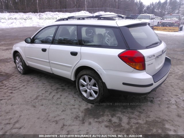 4S4BP61CX77305096 - 2007 SUBARU LEGACY OUTBACK 2.5I WHITE photo 3