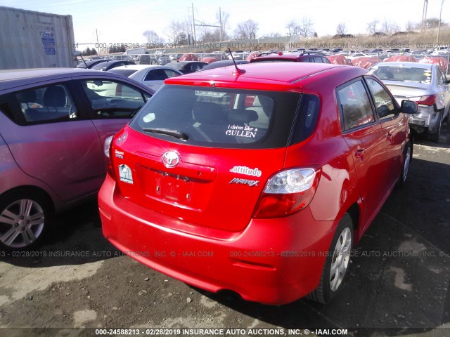 2T1KU40E69C005335 - 2009 TOYOTA COROLLA MATRIX  RED photo 4