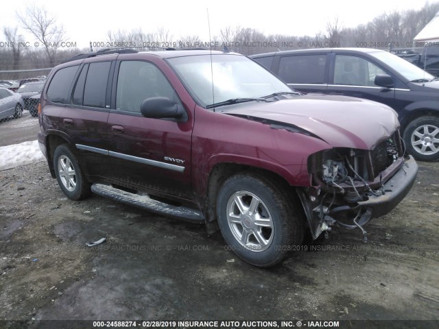 1GKDT13S662307184 - 2006 GMC ENVOY MAROON photo 1