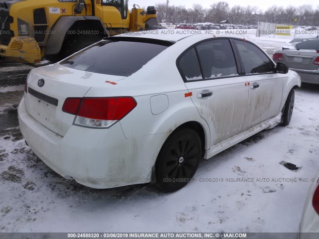 4S3BMBK66B3265162 - 2011 SUBARU LEGACY 2.5I LIMITED WHITE photo 4