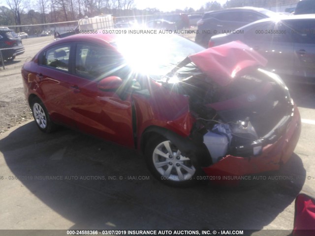 KNADM4A30E6387656 - 2014 KIA RIO LX RED photo 1