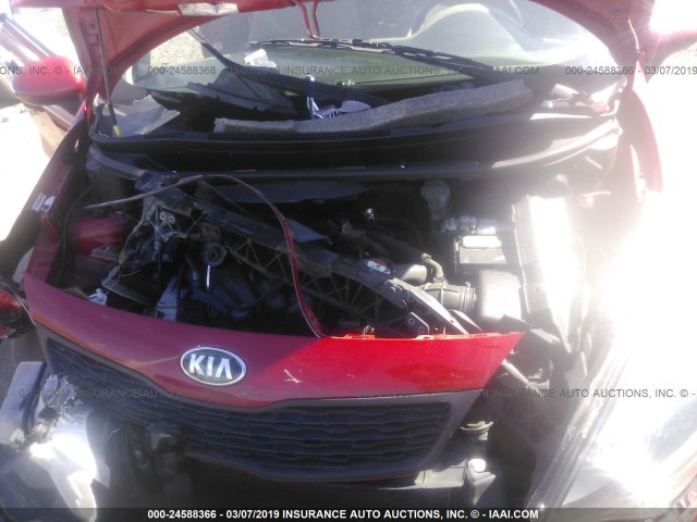 KNADM4A30E6387656 - 2014 KIA RIO LX RED photo 10