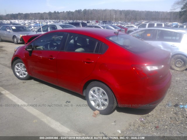 KNADM4A30E6387656 - 2014 KIA RIO LX RED photo 3