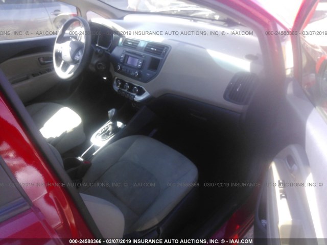 KNADM4A30E6387656 - 2014 KIA RIO LX RED photo 5