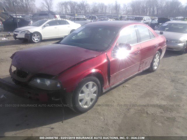 1LNHM86SX4Y650276 - 2004 LINCOLN LS BURGUNDY photo 2