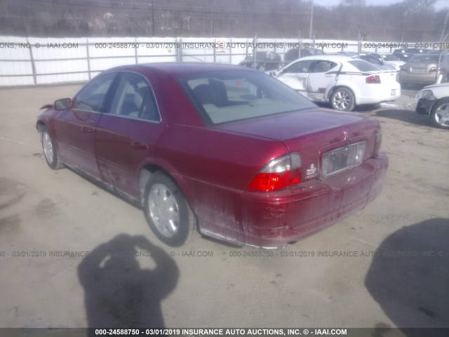 1LNHM86SX4Y650276 - 2004 LINCOLN LS BURGUNDY photo 3