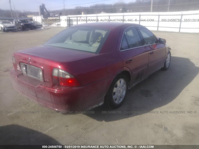 1LNHM86SX4Y650276 - 2004 LINCOLN LS BURGUNDY photo 4