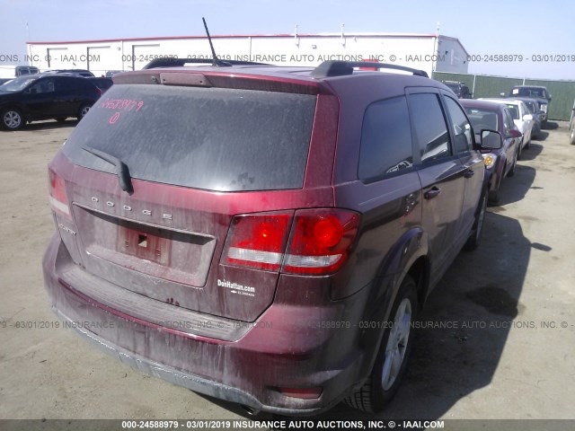 3D4PG1FG2BT552287 - 2011 DODGE JOURNEY MAINSTREET MAROON photo 4