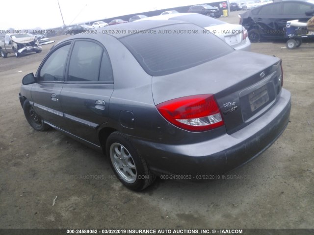 KNADC125636274793 - 2003 KIA RIO GRAY photo 3