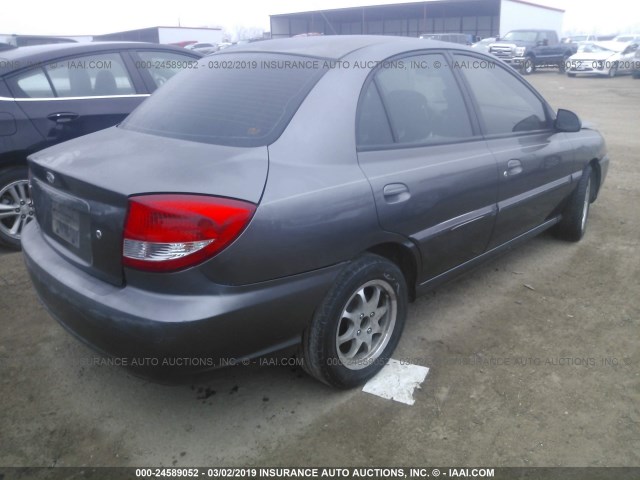 KNADC125636274793 - 2003 KIA RIO GRAY photo 4