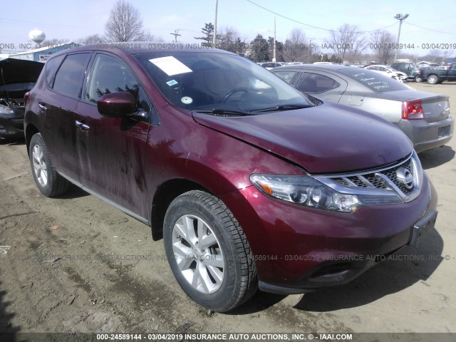 JN8AZ1MW7CW201141 - 2012 NISSAN MURANO S/SL/LE BURGUNDY photo 1