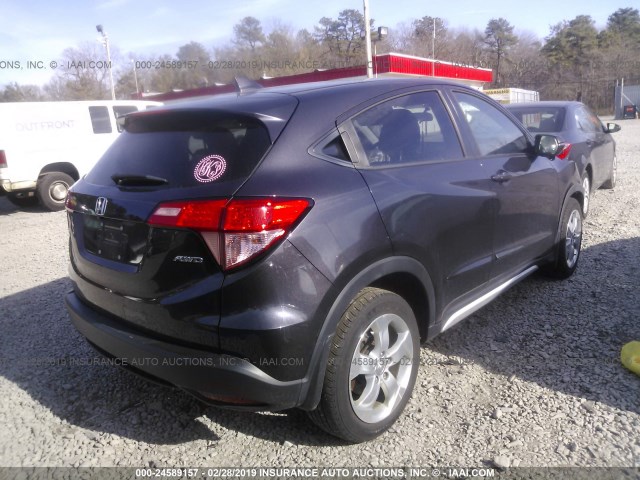 3CZRU6H54GM735242 - 2016 HONDA HR-V EX GRAY photo 4