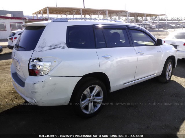 5TDYK3EH9AS016970 - 2010 TOYOTA HIGHLANDER LIMITED WHITE photo 4