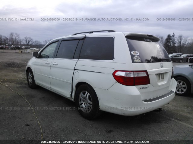 5FNRL38627B437292 - 2007 HONDA ODYSSEY EXL WHITE photo 3