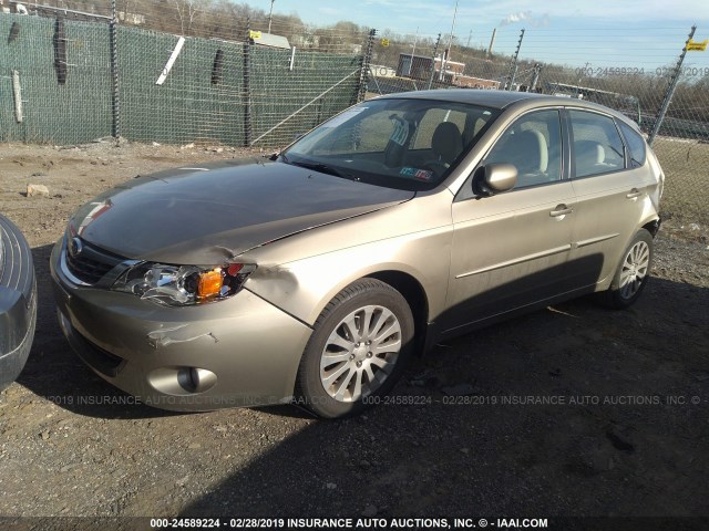 JF1GH61688H814283 - 2008 SUBARU IMPREZA 2.5I TAN photo 2