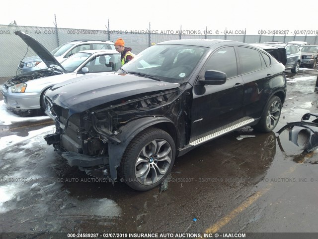 5UXFG2C54E0C43800 - 2014 BMW X6 XDRIVE35I BLACK photo 2