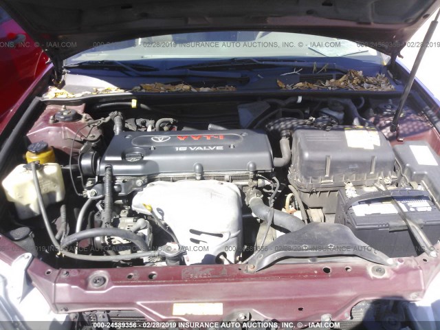 4T1BE32K32U063434 - 2002 TOYOTA CAMRY LE/XLE/SE RED photo 10