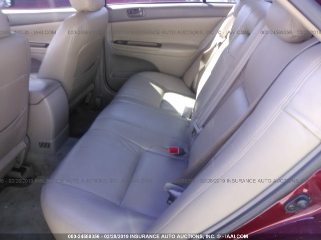 4T1BE32K32U063434 - 2002 TOYOTA CAMRY LE/XLE/SE RED photo 8