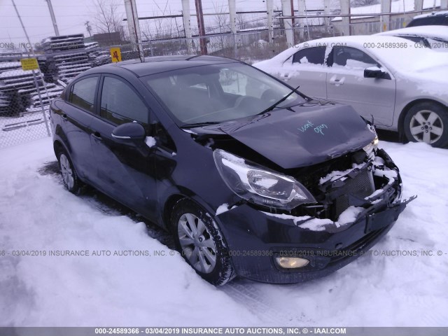 KNADN4A31E6352931 - 2014 KIA RIO EX BLACK photo 1