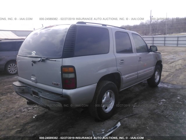 1GKEC13V24R225164 - 2004 GMC YUKON SILVER photo 4