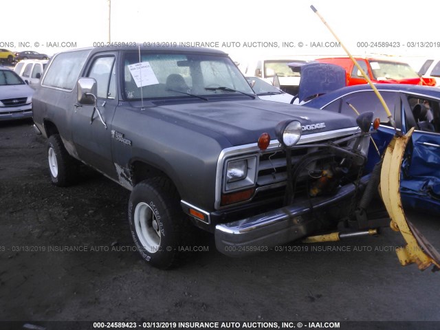 3B4GW12T4GM610238 - 1986 DODGE RAMCHARGER AW-100 GRAY photo 1