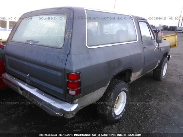 3B4GW12T4GM610238 - 1986 DODGE RAMCHARGER AW-100 GRAY photo 4