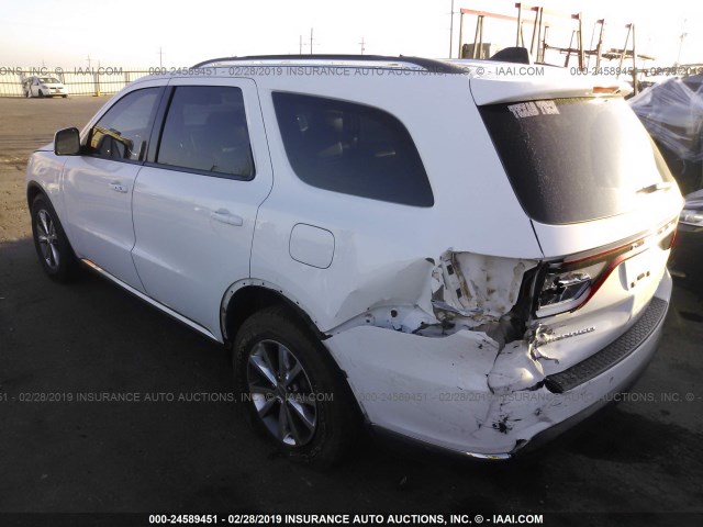 1C4RDHDG2EC595974 - 2014 DODGE DURANGO LIMITED WHITE photo 3