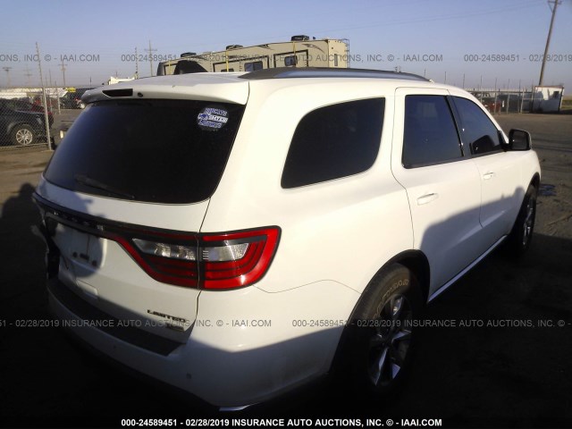 1C4RDHDG2EC595974 - 2014 DODGE DURANGO LIMITED WHITE photo 4