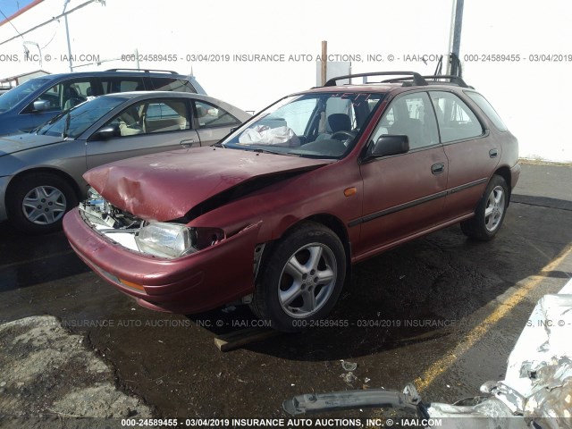 JF1GF6355SH814484 - 1995 SUBARU IMPREZA L/OUTBACK MAROON photo 2