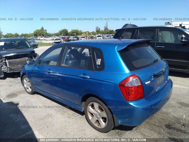 KNAFE162485010617 - 2008 KIA SPECTRA5 5 SX BLUE photo 3