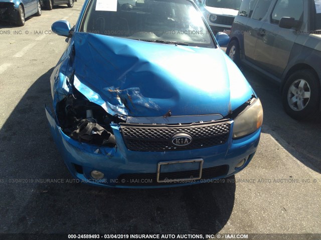 KNAFE162485010617 - 2008 KIA SPECTRA5 5 SX BLUE photo 6