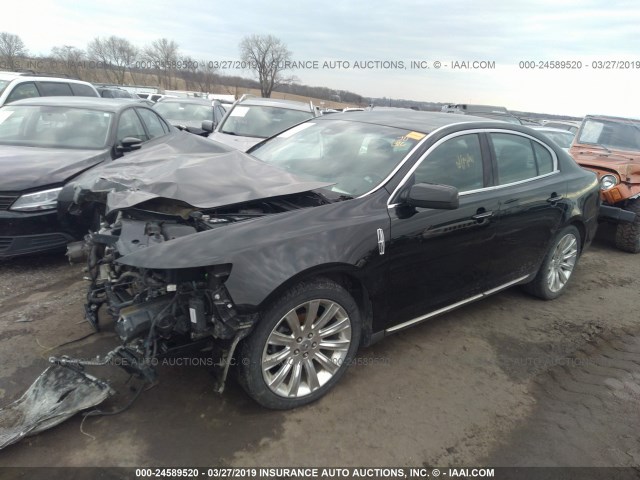 1LNHL9FT1AG614740 - 2010 LINCOLN MKS BLACK photo 2