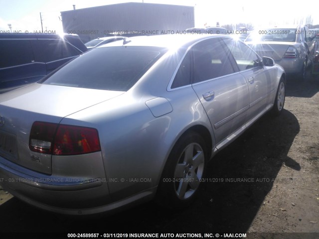 WAULV44E37N010821 - 2007 AUDI A8 4.2 QUATTRO SILVER photo 4