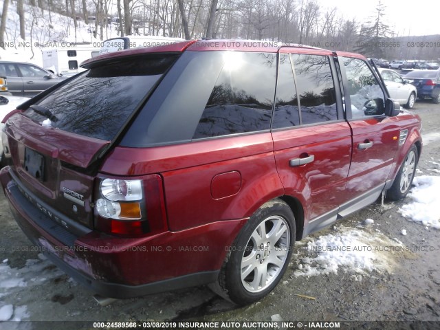 SALSH23468A170843 - 2008 LAND ROVER RANGE ROVER SPORT SUPERCHARGED RED photo 4