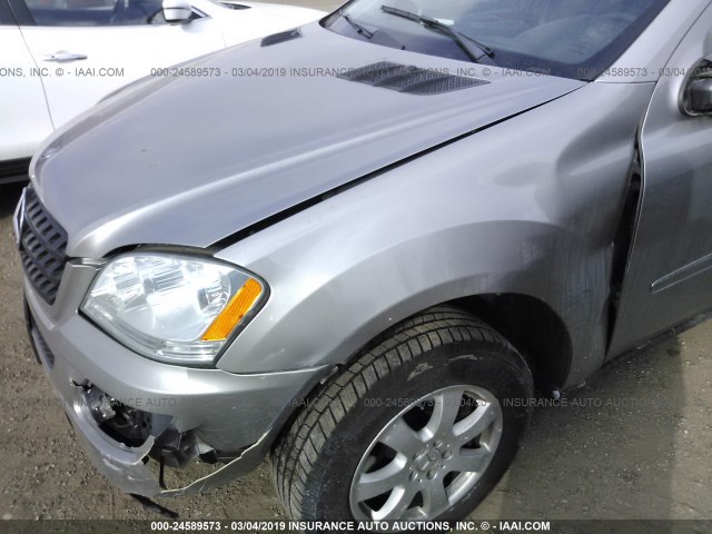 4JGBB86E16A005940 - 2006 MERCEDES-BENZ ML 350 SILVER photo 6