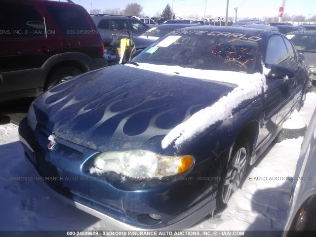 2G1WX12K439351233 - 2003 CHEVROLET MONTE CARLO SS BLUE photo 2